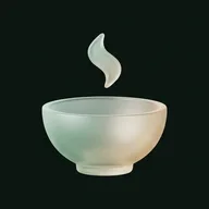 Glass rice bowl with steam
